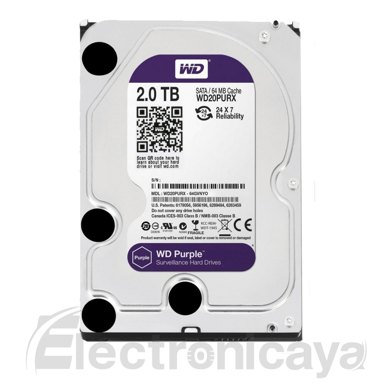 Disco Duro Western Digital Purpura 2TB WD23PURZ