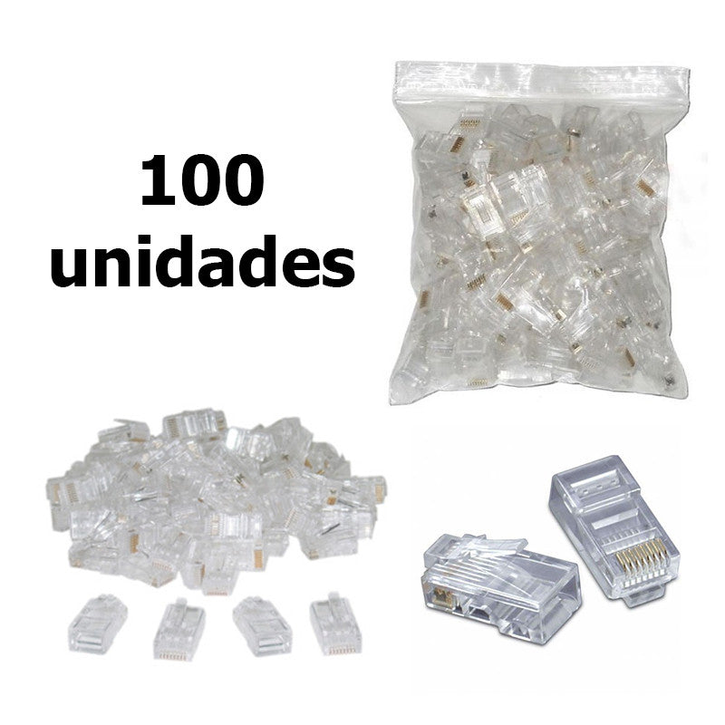 Bolsa de conectores RJ45 100 Unidades